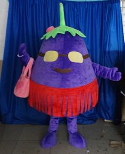 Costume de mascotte de maman aubergine d'Halloween Personnalisation de haute qualité Dessin animé en peluche Personnage de thème Anime Carnaval de Noël Adultes Fête Fantaisie Tenue