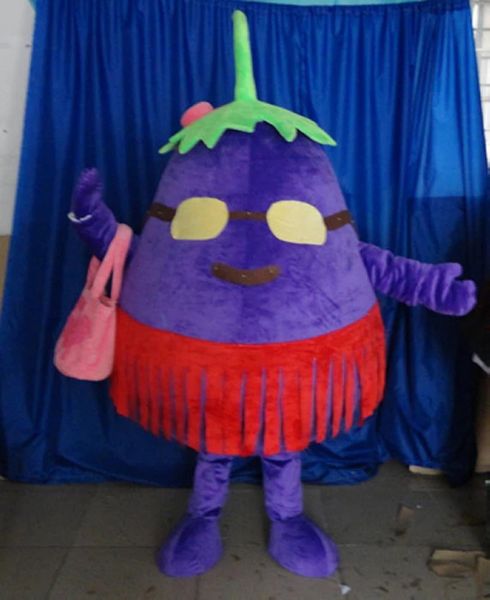 Costume de mascotte de maman aubergine d'Halloween Personnalisation de haute qualité Dessin animé en peluche Personnage de thème Anime Carnaval de Noël Adultes Fête Fantaisie Tenue