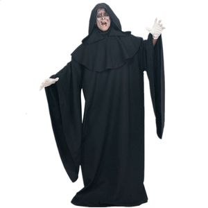 Halloween Evil Wizard Kostuum Lange Capuchon Gewaad Mantel Missionaris Friar Priester Cosplay Kostuums Voor Mannen Volwassen