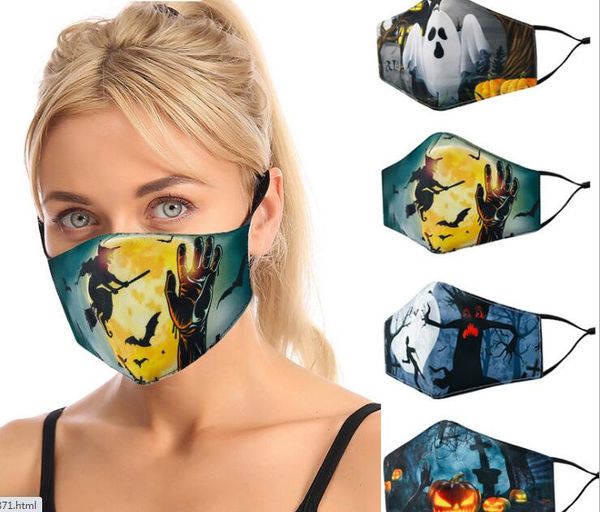 masques d'Halloween 3D imprimer la mode ajustable en coton mignon respirant masque réutilisable lavable par dhl