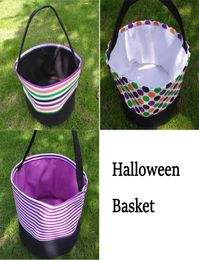 Halloween Festives Candy Basket Polka Dot Bucket Stripe Toy Sacks Funny Trick or Treat Tote Storage Bags Festival Party Decoration1125009