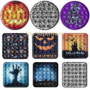 Jouets Fidget d'halloween en Silicone, bulle de poussée, jouet Anti-Stress pour adulte, Anti-Stress, doux, Squishy, cadeau Anti-Stress