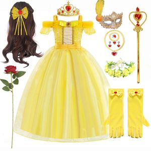 Halloween pour filles créatives mignonnes dessin animé princesse cosplay Belle habiller le costume pour la performance de la fête