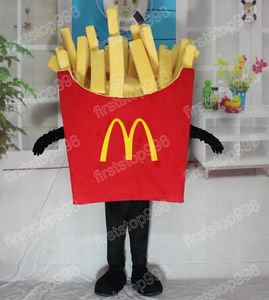 Costume de mascotte de frites d'Halloween, personnage de thème animé de dessin animé de qualité supérieure, taille adulte, fête de Noël, tenue de publicité extérieure