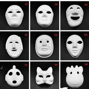 Halloween volledige gezichtsmaskers DIY Handgeschilderde Pulp Gipsport Bedekt papier Mache Blanco Masker Wit Maskerade Maskers Plain Party Mask Mask Sea Shipping DHJ60