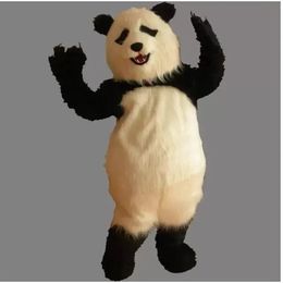halloween harige panda mascotte kostuums stripfiguur outfit pak xmas outdoor party outfit volwassen grootte promotionele reclamekleding