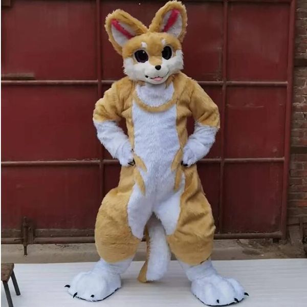 Halloween Fursuit Husky Dog Mascot Costume Fancy Dishor Carnival Cartoon Imadage Fancy Dish for Men Women Festival Robe