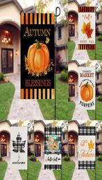 Halloween Garden Flag Autumn Pumpkin Gedrukte Alfabet Garden Decoratie Kleine Banner Feestelijke feestartikelen2678057