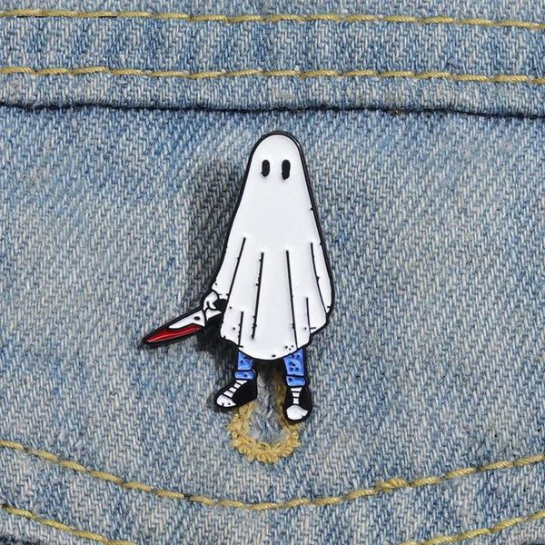 Épingles fantômes d'halloween en émail, broches personnalisées pour tours ou friandises, Badges à revers, bijoux gothiques amusants, cadeau pour enfants et amis