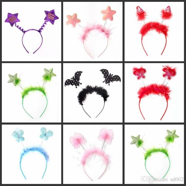 Cadeau d'Halloween Mignon Enfants Princesse Étoile Cerceau Carnaval Tête Bouton Bleu Papillon Cheveux Cerceaux Ornements Épingle À Cheveux Décoration De Fête 2 3wh A1