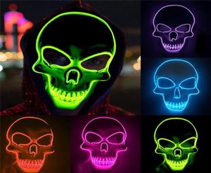 Halloween Gift Horror Mask LED Masques brillants Purge Masques Masque Mascara Costume DJ Party Light Up Masks Glow in Dark3737982