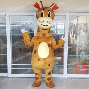 Halloween Giraffe Mascot Costuums Hoogwaardige cartoon thema Karakter Carnaval Unisex volwassenen Outfit Kerstfeest Outfitpak