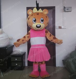 Halloween Girl Panther Mascot Costume De Haute Qualité Dessin animé Léopard Anime Thème Carnaval Unisexe Adultes Think Outfit Robe de fête d'anniversaire de Noël