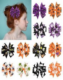 Halloween Girl Ribbed Tape Hair Clips Trick or Treat Party Happy Halloween Party Decor for Home Halloween Gifts Bowknot Hairspin4265465