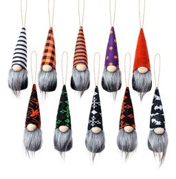 Halloween Gnomes Hanging Pluche Poppen Speelgoed Hallowmas Bat Spider Dwerg Rudolph Decorations Doll Props Layout Ornamenten Creatieve Gevulde Elf Kids Geschenken B7758