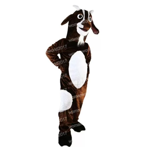 Costume de mascotte de chèvre d'Halloween, tenue de personnage de dessin animé de haute qualité, tenue unisexe pour adultes, robe fantaisie de carnaval de noël