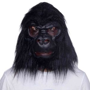 Halloween Gorilla Adulto Cara Completa Funny Animal Latex Horror Mask Monkey Christmas Carnival Fiesta Cosplay Props