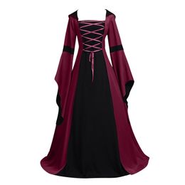 Halloween Gothic High Taille Renaissance vrouwen Victoriaanse kleding WDEC-032