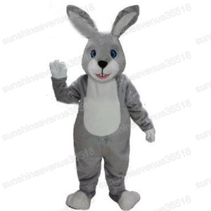 Halloween Grey Rabbit Mascot Costume Animal Thème Carnival Fancy Dishy Fomen Women Unisexe Adults tenue Fursuit Christmas Birthday Party Robe