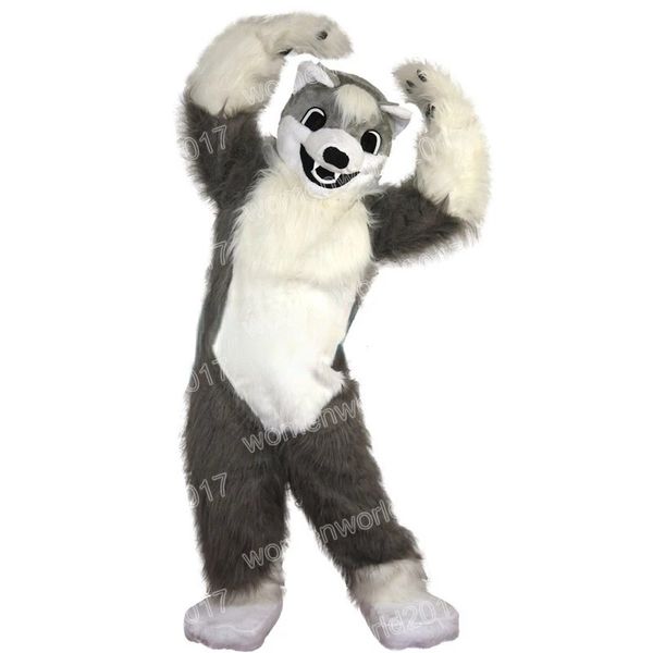 Halloween gris loup mascotte Costume haute qualité dessin animé personnage tenues Costume unisexe adultes tenue noël carnaval déguisement