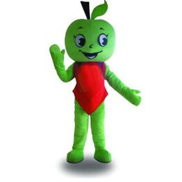 Disfraz de mascota de manzana verde de Halloween Fruta de dibujos animados de alta calidad Personaje de tema de anime de felpa Tamaño adulto Carnaval de Navidad Fiesta de cumpleaños Traje de lujo