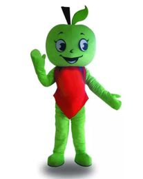 Costume de mascotte de pomme verte d'Halloween, de haute qualité, personnage de dessin animé Apple Boy, Costumes de fête de carnaval de noël