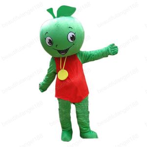 Costume de mascotte de pomme verte d'Halloween de haute qualité personnaliser le personnage de thème d'anime de fruit de dessin animé taille adulte robe de fantaisie de carnaval de Noël