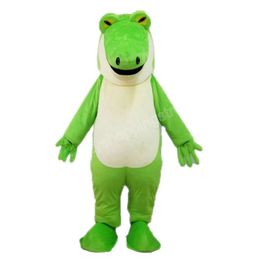 Costume de mascotte de crocodile vert d'Halloween de qualité supérieure Cartoon Alligator Anime thème personnage Adultes Taille Carnaval de Noël Fête d'anniversaire Tenue de plein air