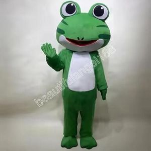 Halloween vert mignon grenouille mascotte costume de haute qualité personnaliser dessin animé en peluche dent anime thème personnage taille adulte carnaval de Noël déguisements