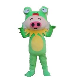 Halloween Green Frog Mascot Costume Cartoon Fruit Anime Thème du personnage de Noël Carnival Party Fancy Costumes Adults Taille Tenue d'extérieur