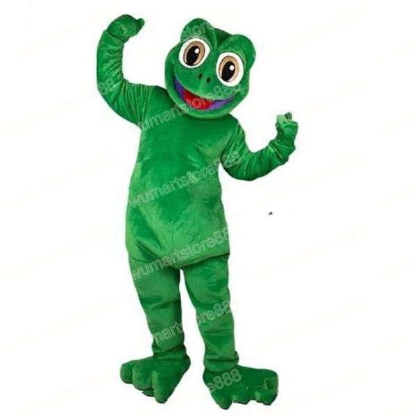 Disfraz de mascota de rana verde de Halloween Personaje de dibujos animados Personaje Festival de carnaval Disfraces Adultos Tamaño Navidad Traje de publicidad al aire libre
