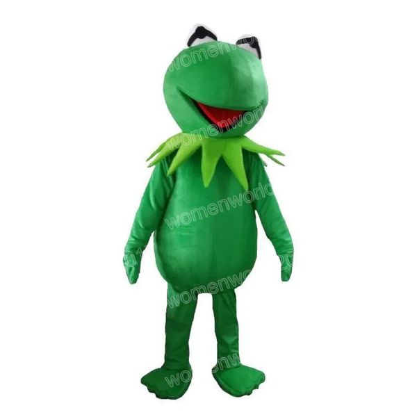 Halloween Green Frog Mascot Simulación de disfraces de caricaturas