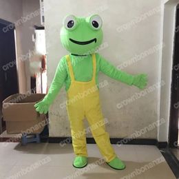 Halloween Green Frog Mascot Costuums Hoogwaardige cartoon mascotte Kledingprestaties Carnaval Adult Grootte Promotionele advertentiekleding
