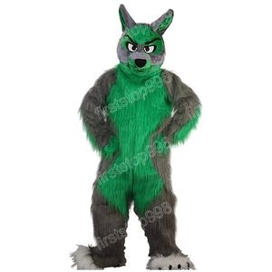 Halloween groene Husky hond mascotte kostuum cartoon anime thema karakter unisex volwassenen grootte kerstfeest buitenreclame outfit pak