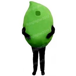Costume de mascotte de citron vert d'Halloween Taille adulte Personnage de thème d'anime de dessin animé Carnaval Robe unisexe Robe de soirée de performance fantaisie de Noël