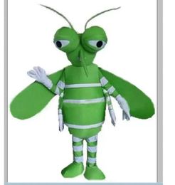Halloween Verde mosquito mascota dibujos animados de verano