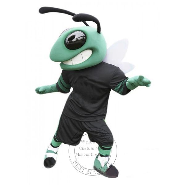 Costumes de mascotte de frelon de sport vert d'Halloween, robe de soirée fantaisie de Noël, tenue de personnage de dessin animé, taille adulte, carnaval, pâques, vêtements à thème publicitaire