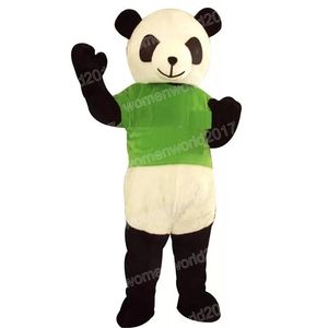 Halloween Green Tops Panda Mascot Costume Catoon Character Outfits Pak Pas Volwassenen Maat Outfit Verjaardag Kerst Carnaval Fancy Dress For Men Women