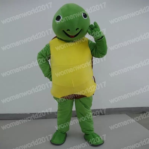 Costume de mascotte de tortue verte d'Halloween, tenue de personnage de dessin animé, tenue pour adultes, tenue de carnaval de Noël, robe fantaisie pour hommes et femmes