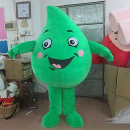 Costume de mascotte de goutte d'eau verte d'Halloween de haute qualité personnaliser le personnage de thème d'anime de dessin animé taille adulte fête d'anniversaire de Noël tenue de fantaisie