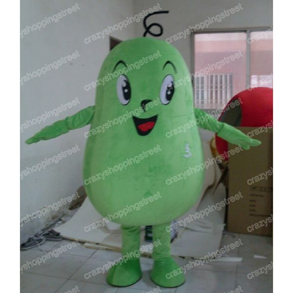 Disfraz de mascota de calabaza de cera verde de halloween Traje de personaje de dibujos animados Traje Adulto Tamaño Fiesta de carnaval de Navidad Traje al aire libre Trajes de publicidad