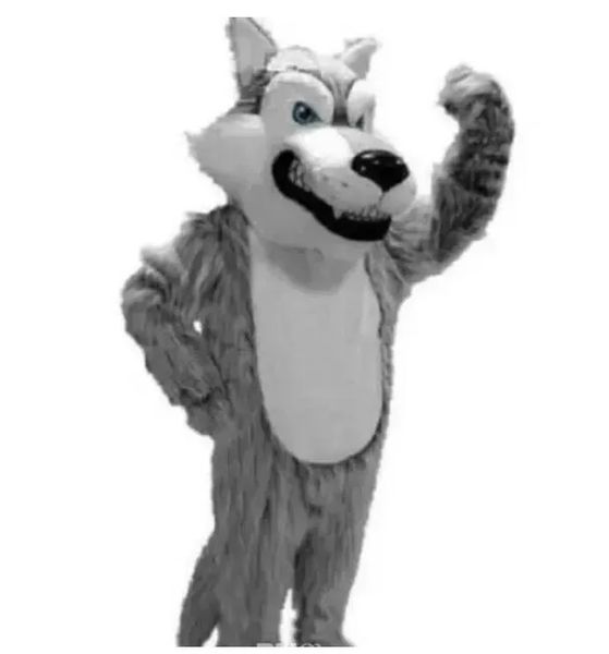 Costumes de mascotte de loup gris pour Halloween, tenue de personnage de dessin animé, tenue de fête de noël en plein air, unisexe