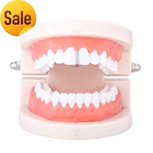 Halloween Grillz tanden sieraden echte gouden kleur hiphop messing en bling zirkoon enkele beugels met hoesje verpakt