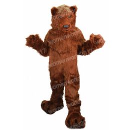 Costume de mascotte d'ours grizzly d'Halloween, tenue de personnage de dessin animé, tenue de taille adulte, tenue d'anniversaire, de noël, de carnaval, robe fantaisie