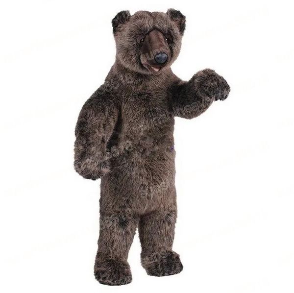 Costume de mascotte d'ours grizzly d'Halloween personnage de thème de dessin animé de haute qualité Carnaval Adultes Taille Fête d'anniversaire de Noël Tenue fantaisie