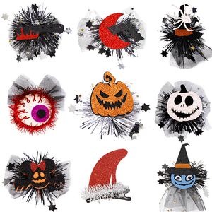 Halloween Hairclip Element Enfants Fille Barrettes Spider Pumpkin Mesh Edge Clip Enfants Accessoires De Cheveux Pour Les Fêtes Cadeaux Décoration U09