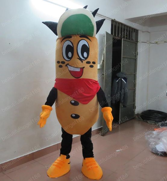 Costume de mascotte de saucisse de jambon d'Halloween de haute qualité personnaliser le personnage de thème d'anime en peluche de dessin animé taille adulte robe de fantaisie de carnaval de Noël