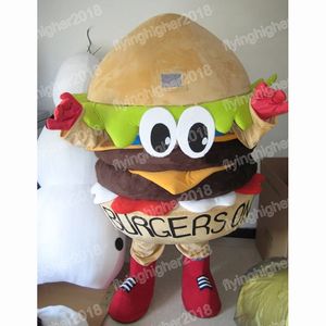 Halloween hamburger mascotte Costume de haute qualité personnaliser dessin animé thème personnage taille adulte fête d'anniversaire de noël tenue de plein air