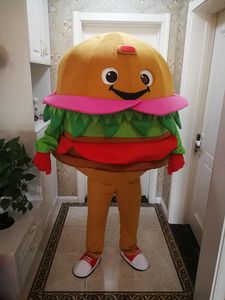 Halloween Hamburger Mascotte Costume de qualité supérieure Dessin animé Burger Anime Thème Personnage Costumes de fête de carnaval de Noël