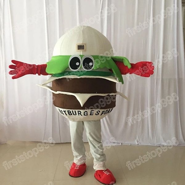 Halloween Hamburger mascotte Costume Top qualité dessin animé thème personnage adultes taille noël publicité extérieure tenue Costume